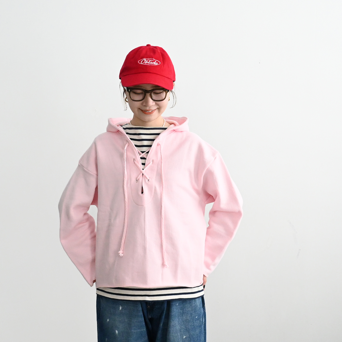 Ohh! (オー) レースアップ・スウェットパーカー