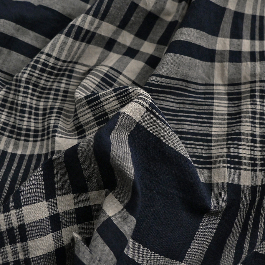 maison de soil (メゾンドソイル) チェック・クルーネックシャツワンピース