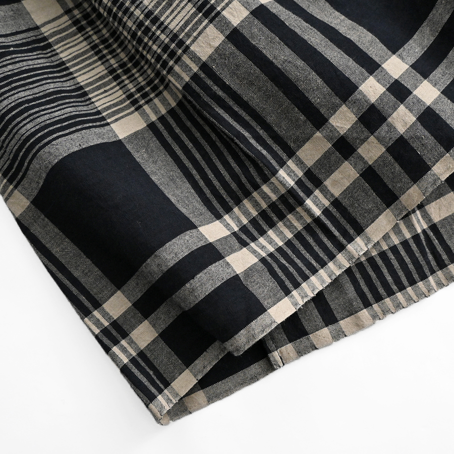 maison de soil (メゾンドソイル) チェック・クルーネックシャツワンピース