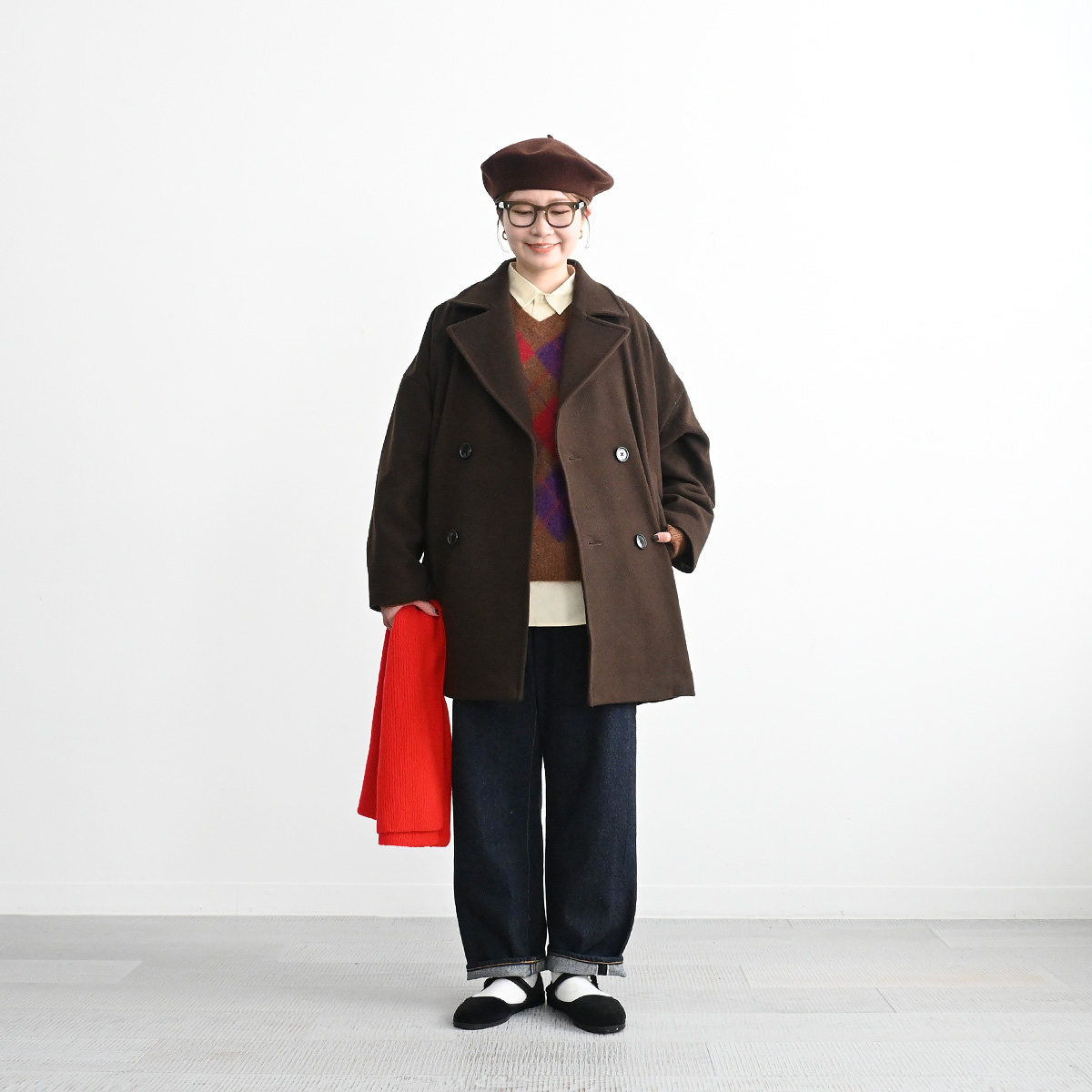 ONE FIFTH(ワンフィフス) ウールメルトン・ダブルコート