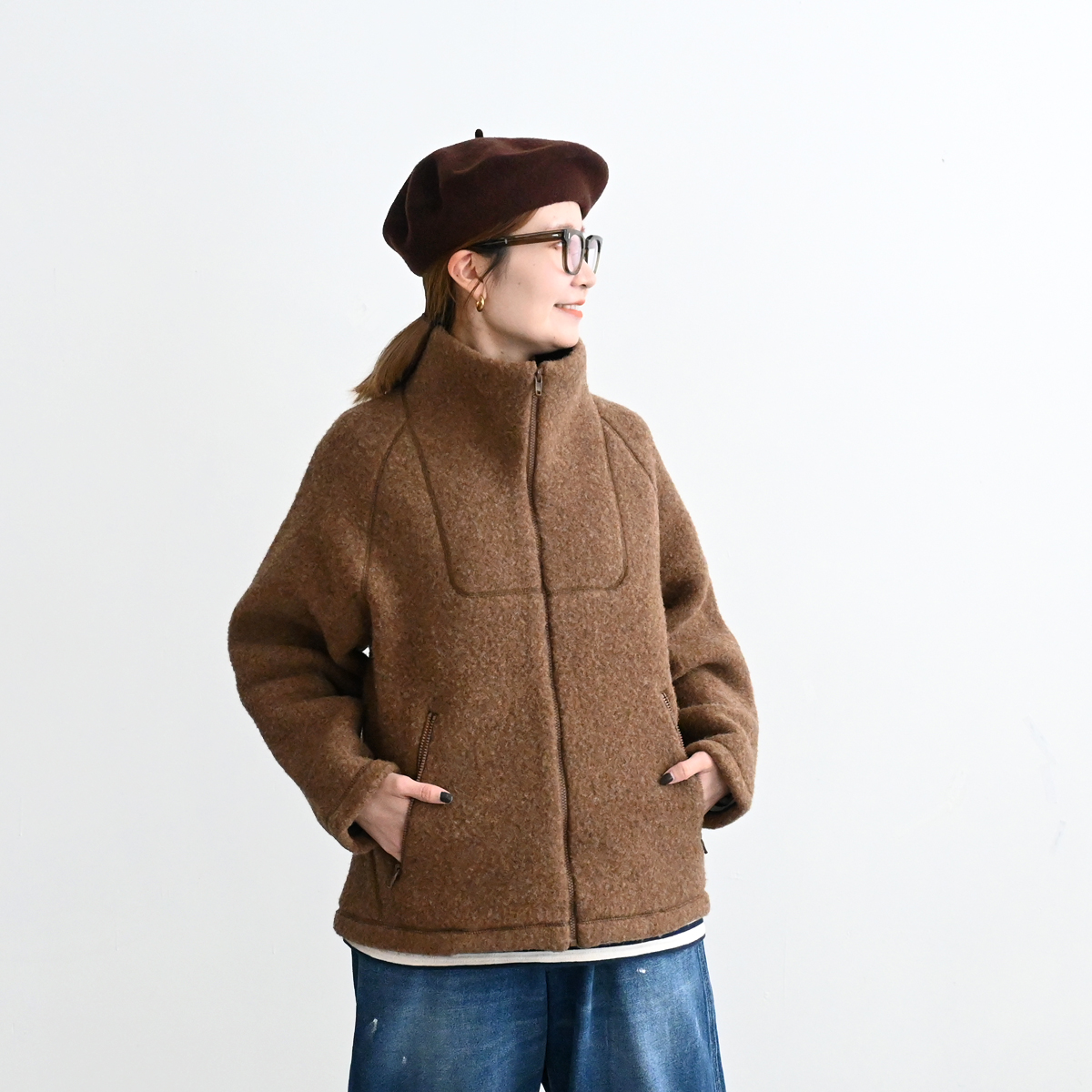 YAECA Wool Fleece Zip-Up Jacket (13052505)