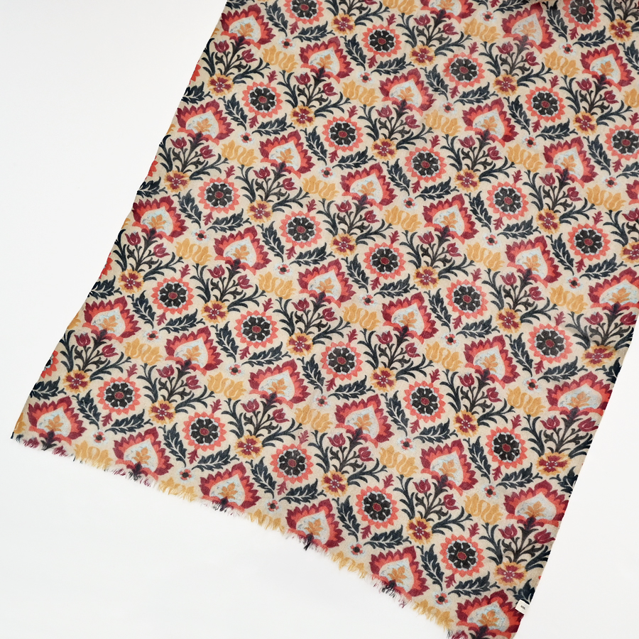 SOIL (ソイル) フラワープリント・ウールストール