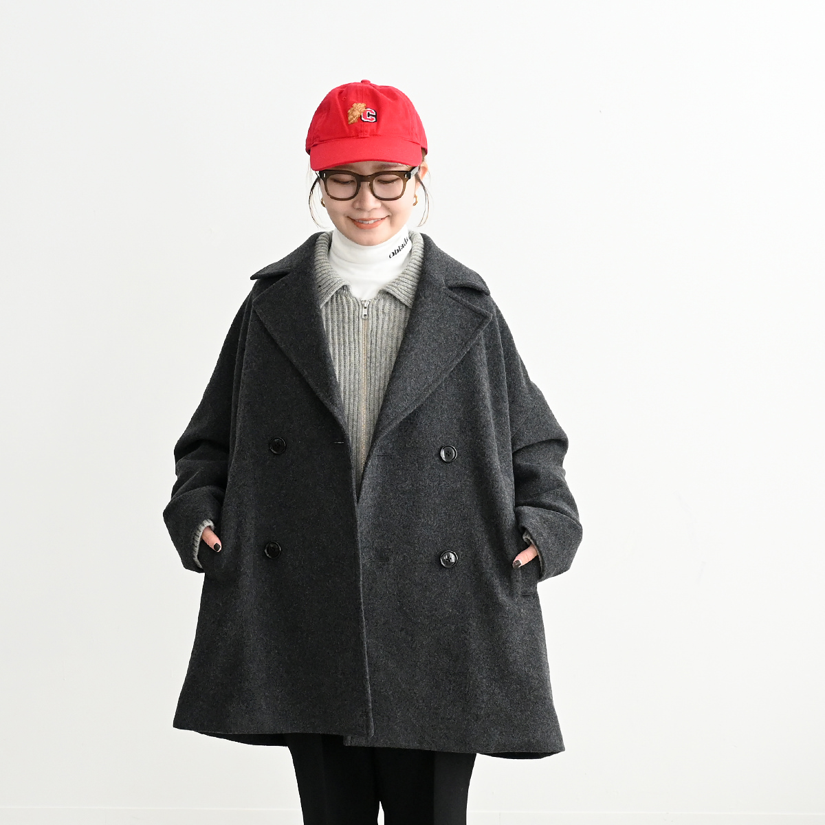 ONE FIFTH(ワンフィフス) ウールメルトン・ダブルコート