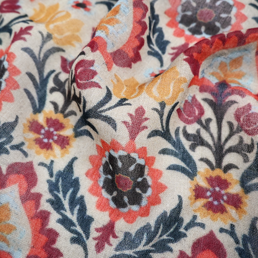 SOIL (ソイル) フラワープリント・ウールストール