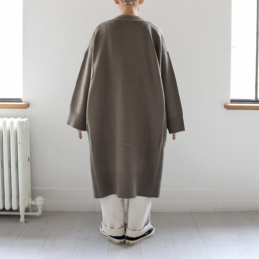 A/W mizuiroind ミズイロインド 長袖 ロングカーディガン mizuiro ind (ミズイロインド) ワイドVネック・ロングカーディガン