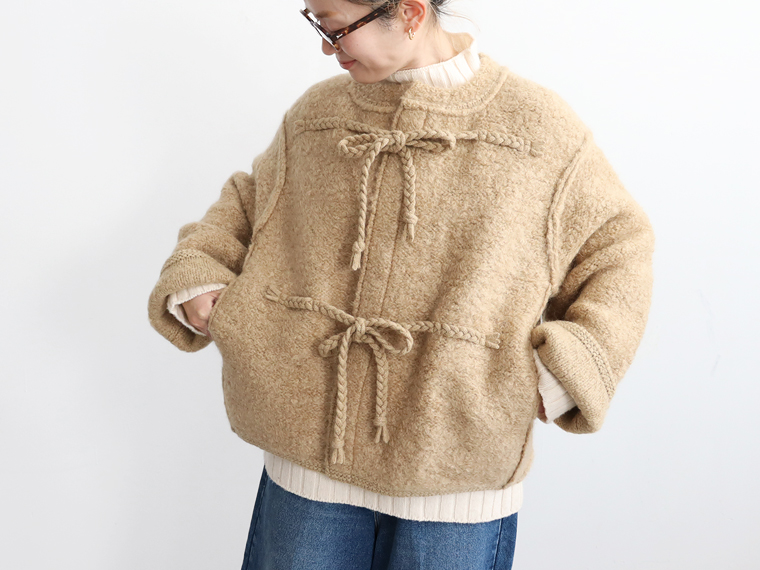 unfil (アンフィル) MOHAIR & SHETLAND WOOL JUMBO LOOP KNIT JACKET