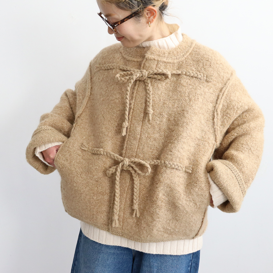 unfil (アンフィル) MOHAIR & SHETLAND WOOL JUMBO LOOP KNIT JACKET