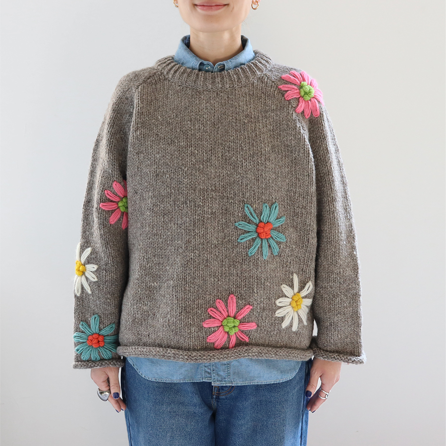 ≪Special Order≫ ONE FIFTH (ワンフィフス) ラグランセーター - Flower
