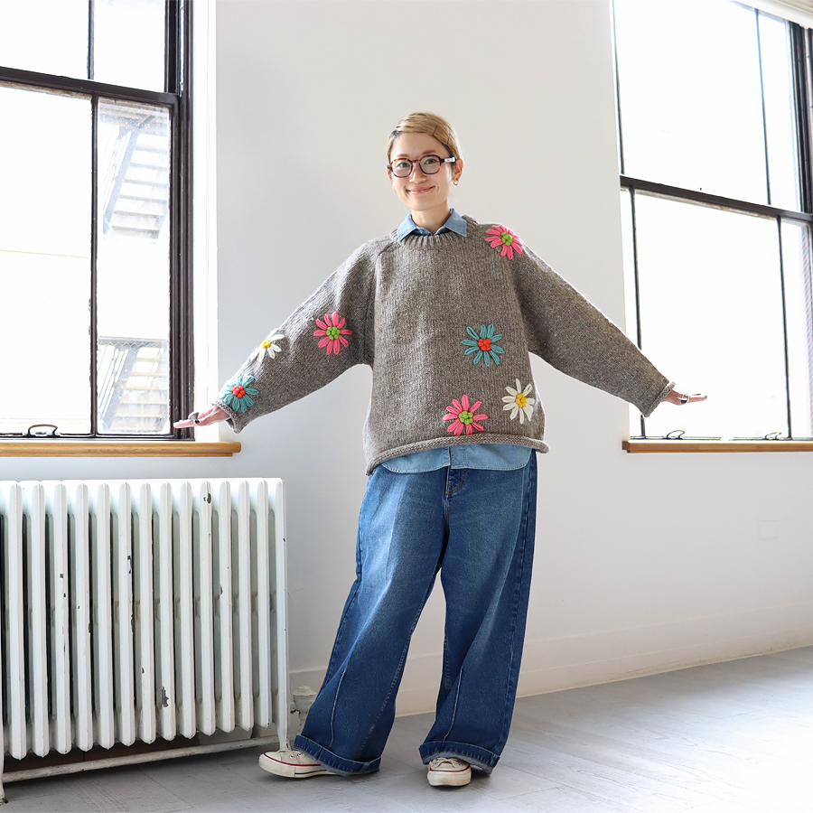 ≪Special Order≫ ONE FIFTH (ワンフィフス) ラグランセーター - Flower