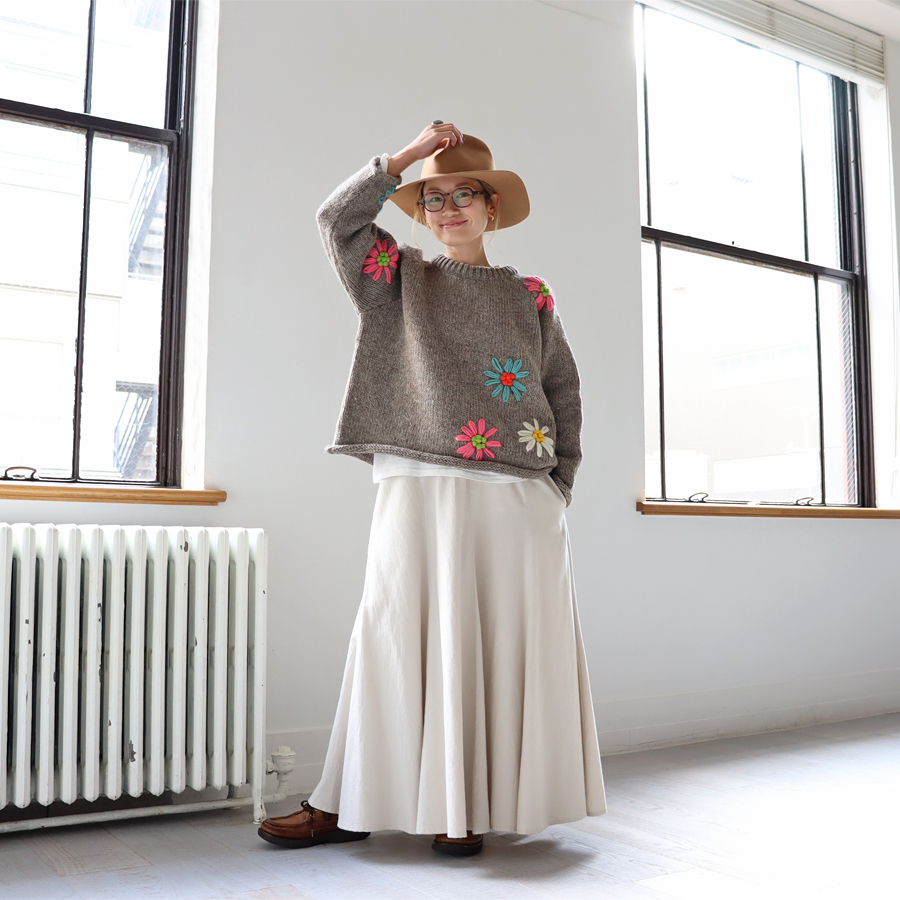 ≪Special Order≫ ONE FIFTH (ワンフィフス) ラグランセーター - Flower