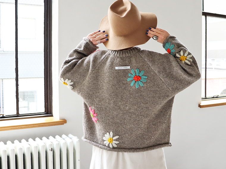 ≪Special Order≫ ONE FIFTH (ワンフィフス) ラグランセーター - Flower