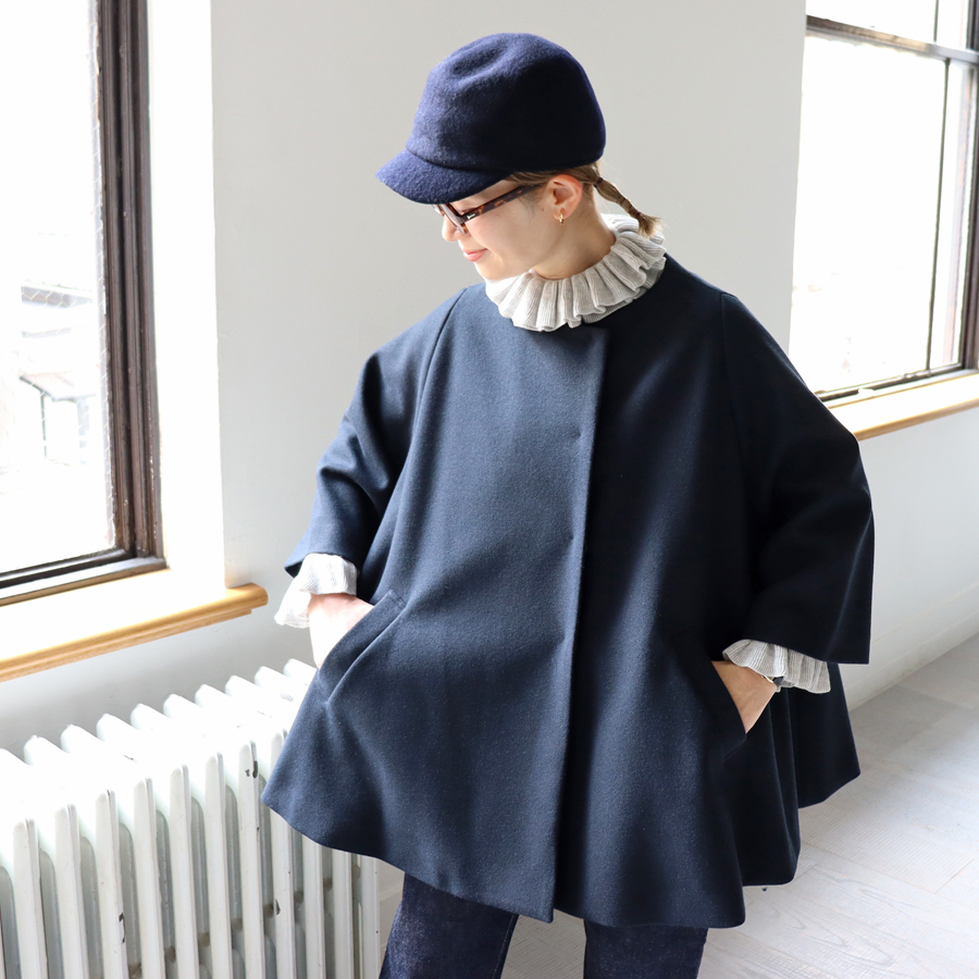 dahl'ia (ダリア) ノーカラー・フレアーコート