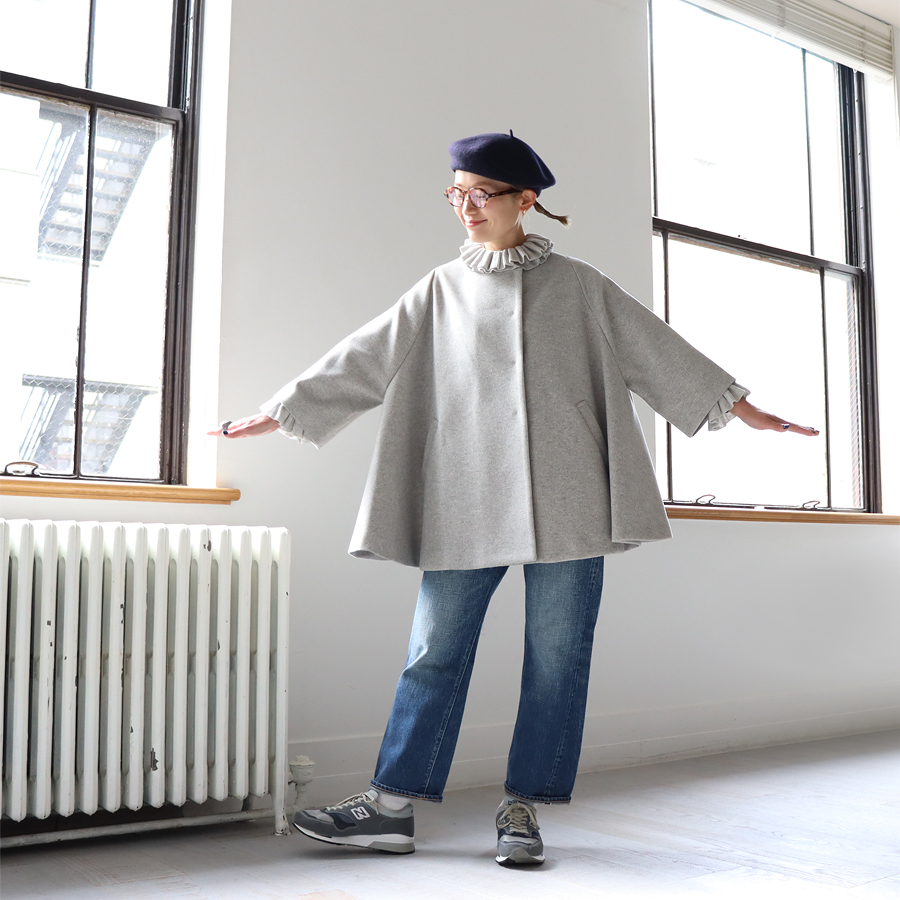 dahl'ia (ダリア) ノーカラー・フレアーコート