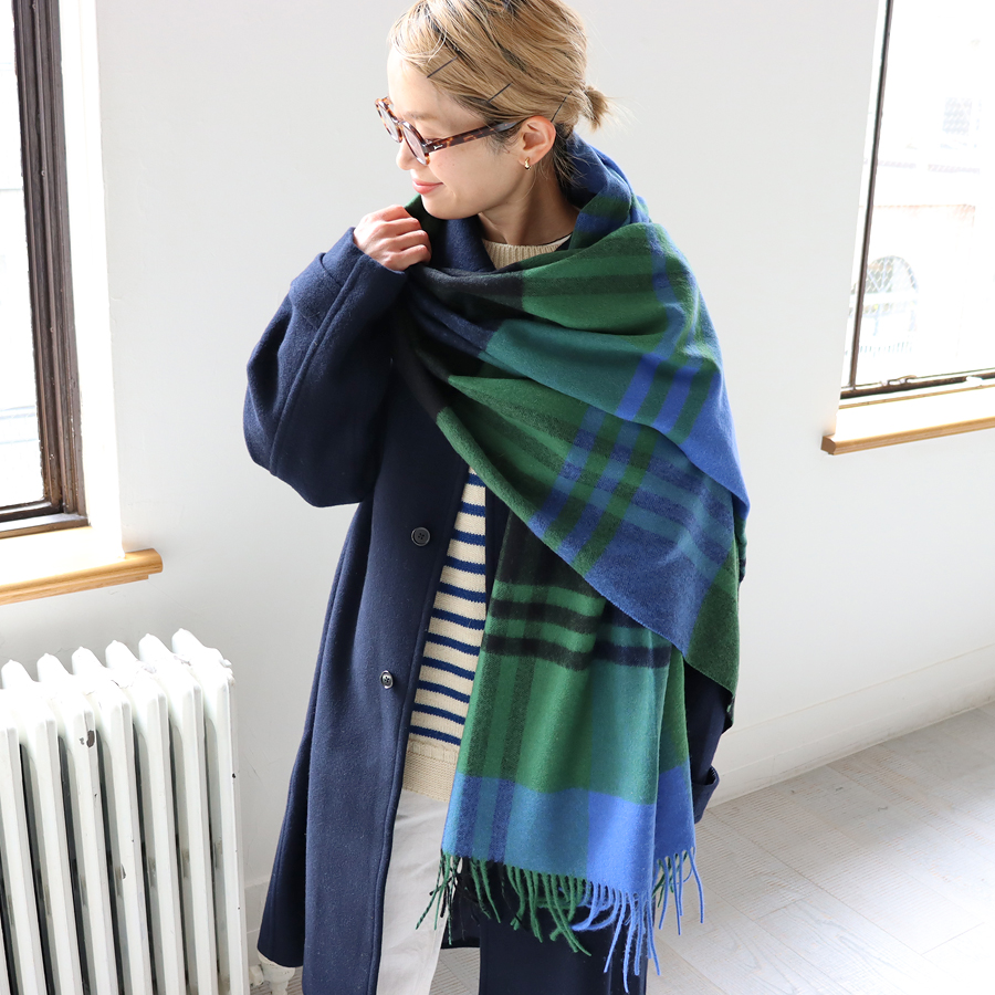 TWEEDMILL (ツイードミル) チェック柄大判ストール