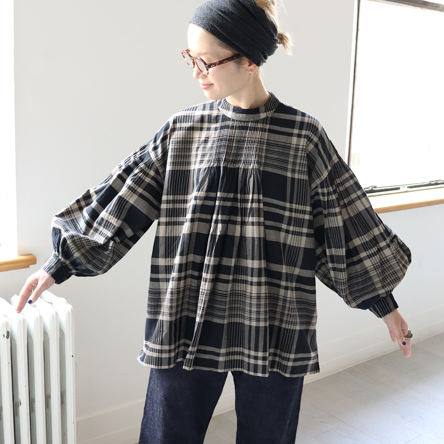 メゾンドソイル　maisondesoilスタンドカラーブラックシャツワンピース メゾンドソイル maisondesoilスタンドカラーブラックシャツワンピース