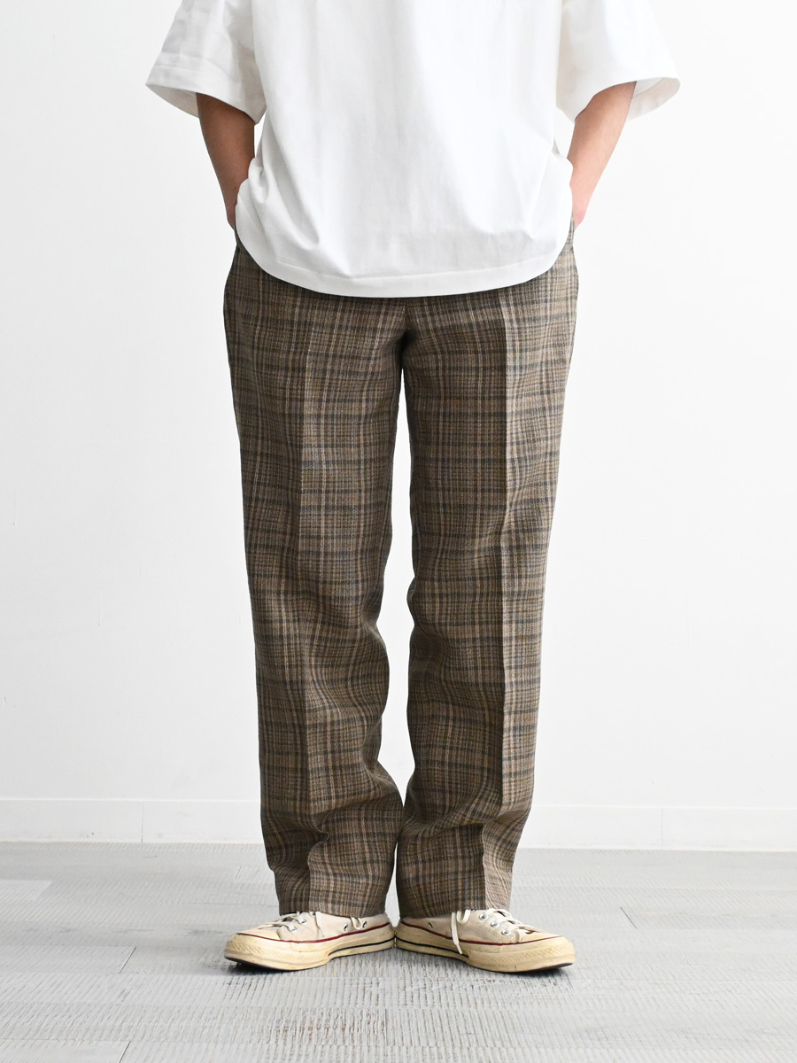 AURALEE (オーラリー) SILK LINEN NEP CHECK SLACKS