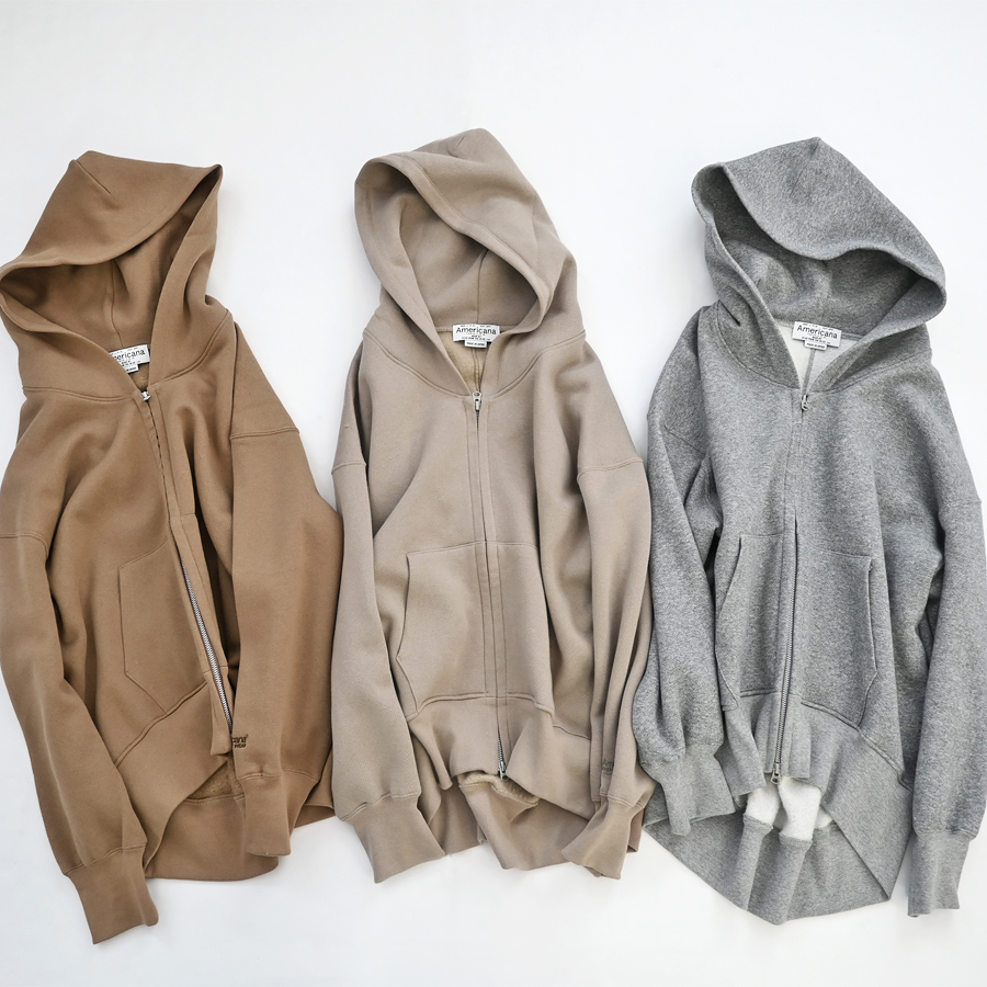Americana (アメリカーナ) C/A裏起毛・ジップパーカー