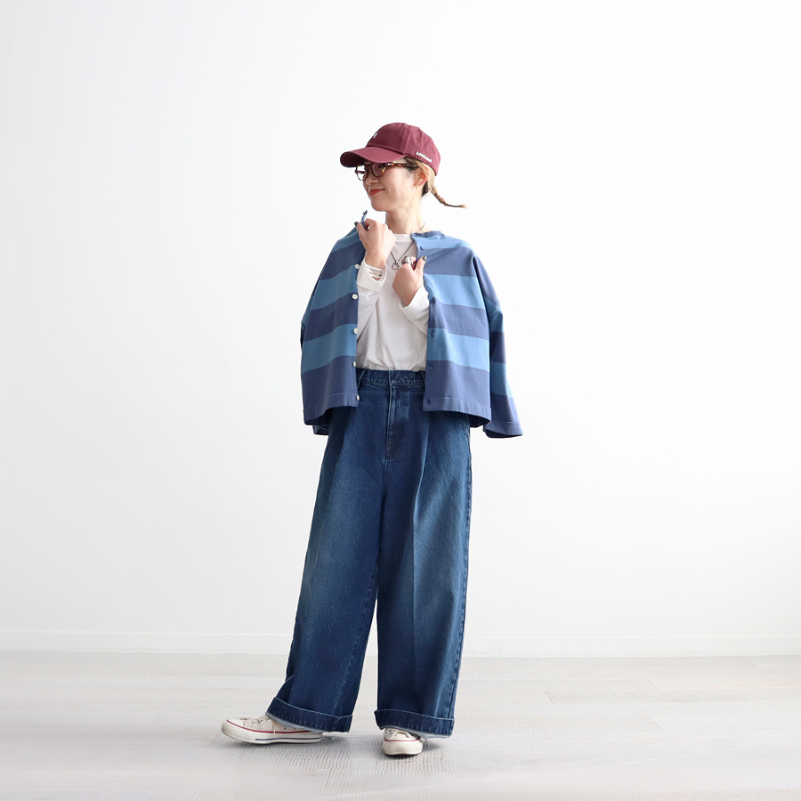 maillot (マイヨ) ワイドボーダー・2wayカーディガン