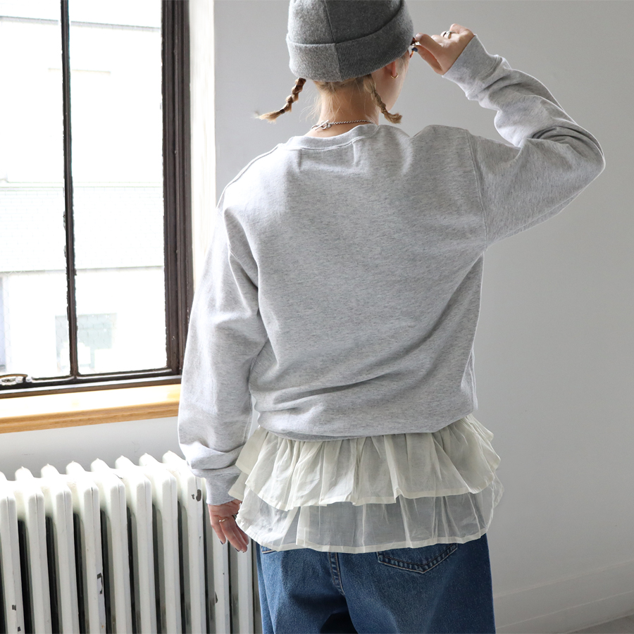 dahl'ia (ダリア) 裾フリル・リメイクスウェット (全3色)