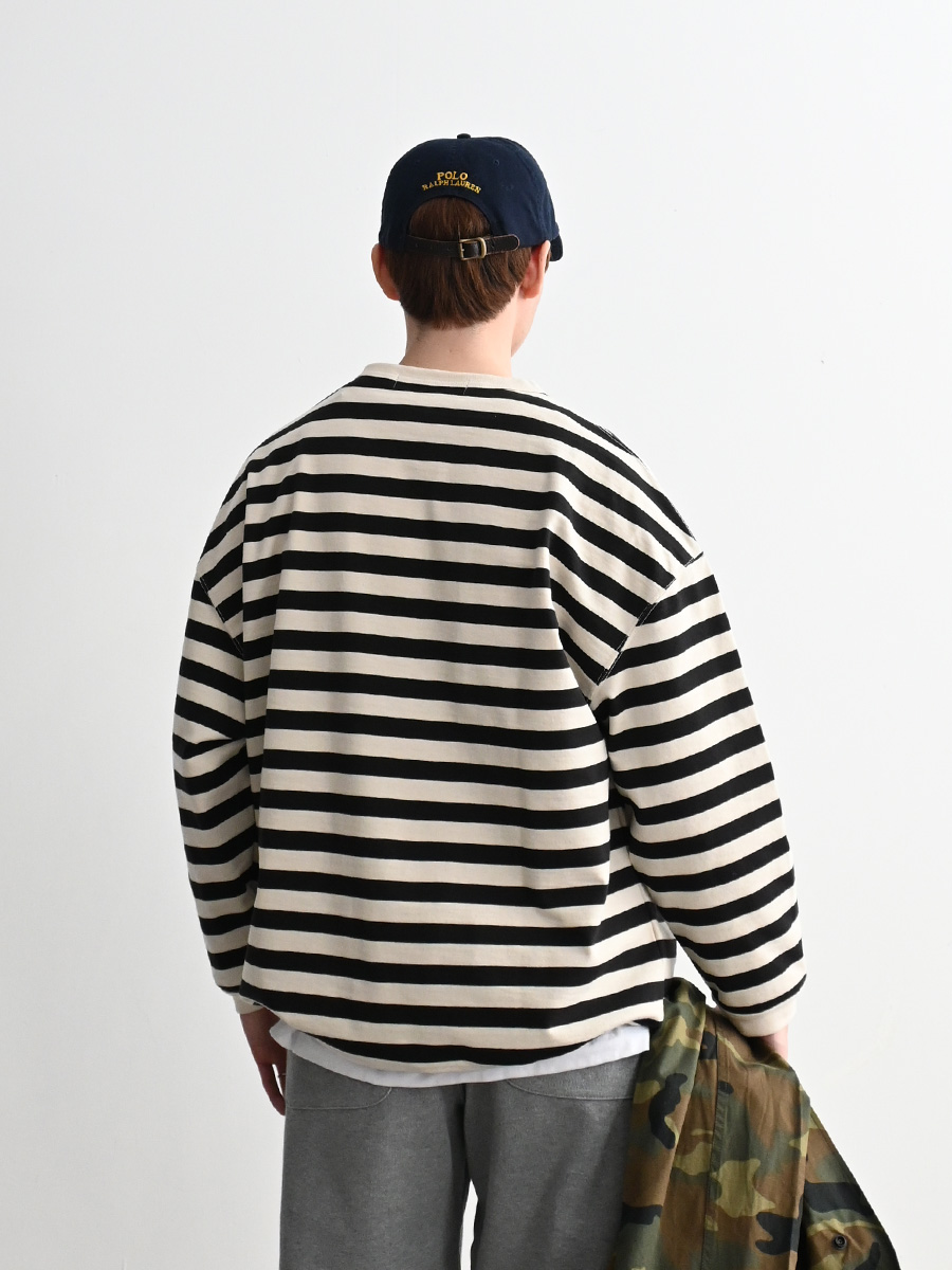 HAVERSACK (ハバーサック) 度詰天竺ボーダー クルーネックロングTシャツ