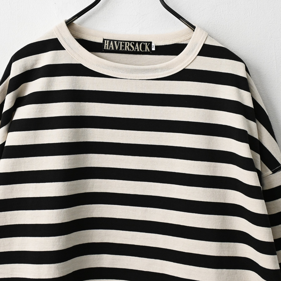 HAVERSACK(ハバーサック) 度詰天竺ボーダー クルーネックロングTシャツ