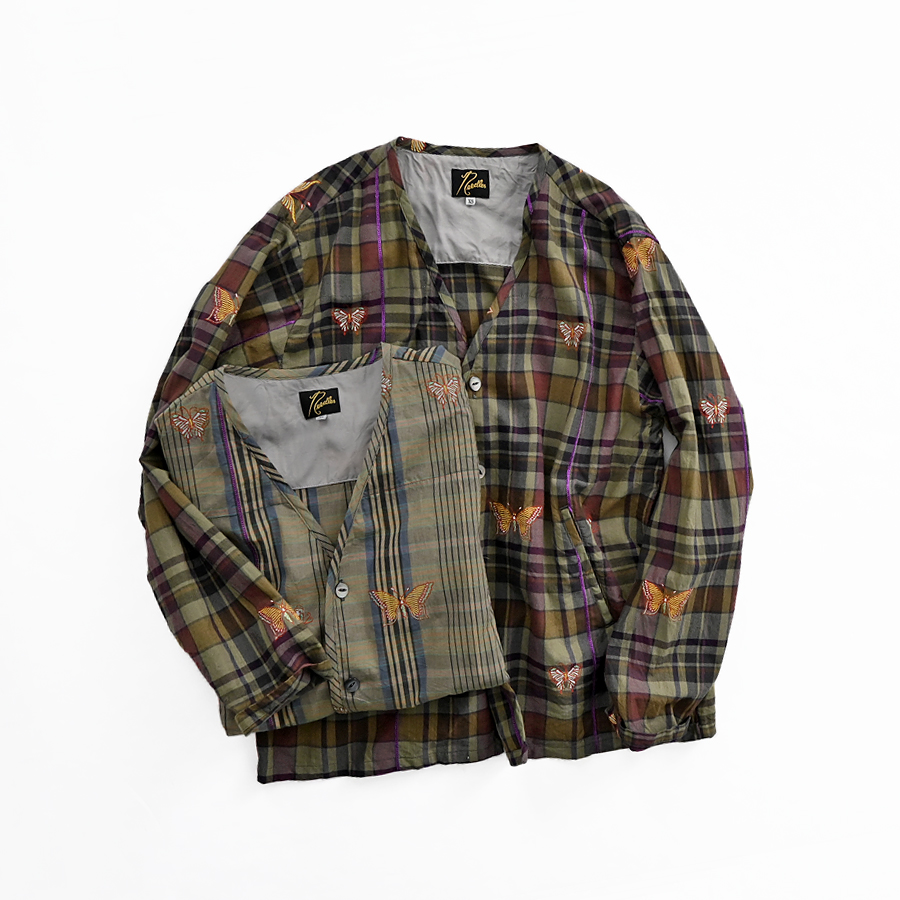 Needles (ニードルズ) V-Neck Cardigan - Embroidered Madras Plaid