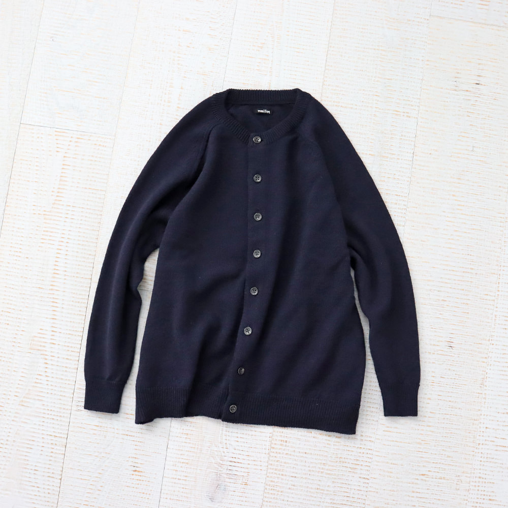 【30%OFF】maillot mature(マイヨマチュア)　Wool Raglan Crew Cardigan  (ウールラグランクルーカーディガン) MAK-21262