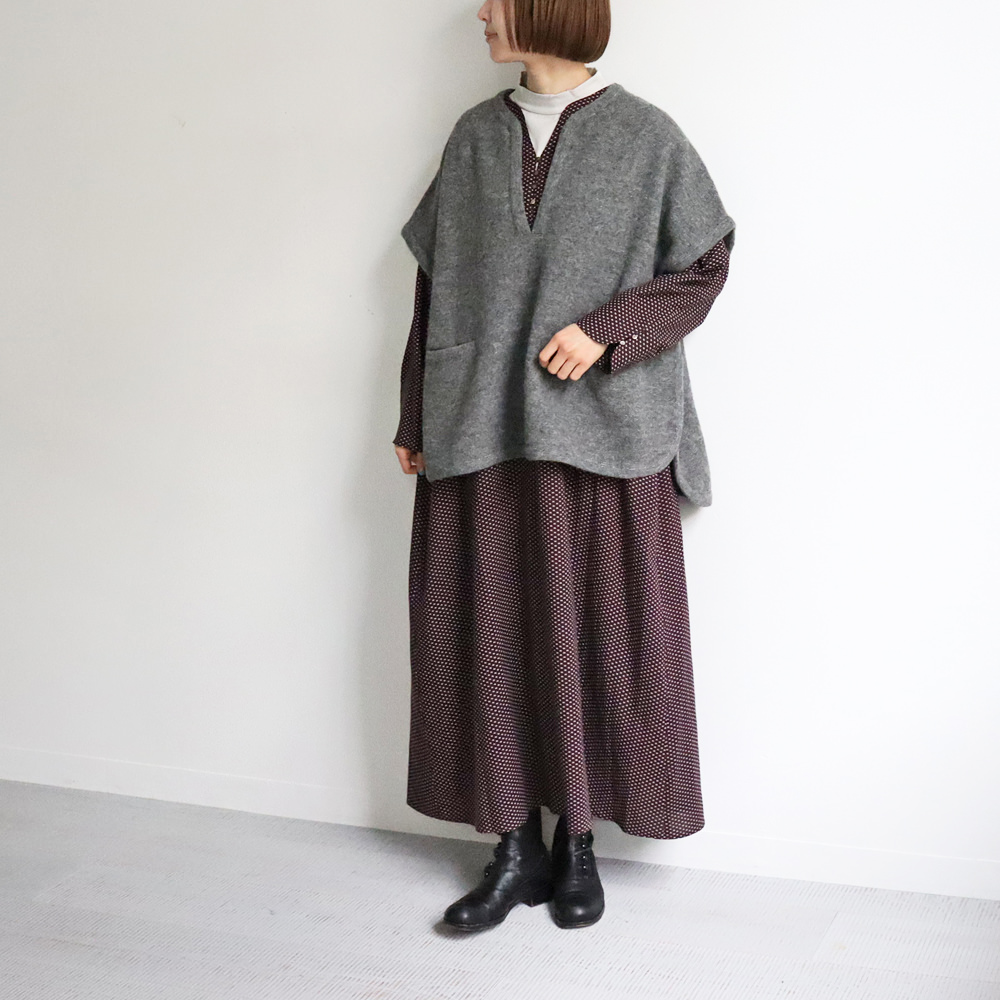 21aw 美品 phlannel / Felt Wool Knit Poncho トップス カーディガン