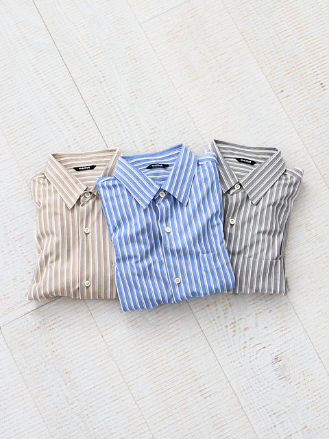 maillot mature(マイヨマチュア)　Twill Stripe Jersey Regular Shirt (ツイルストライプジャージーレギュラーシャツ) MAS-22158