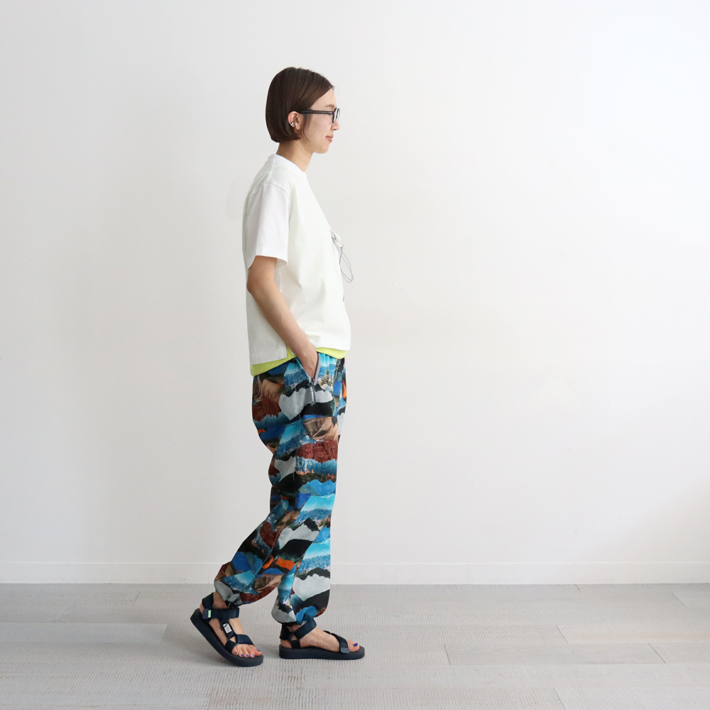 and wander(アンドワンダー) printed vent pants | STRATO BLOG