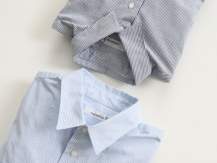 nanamica(ナナミカ) Regular Collar Stripe Wind Shirt